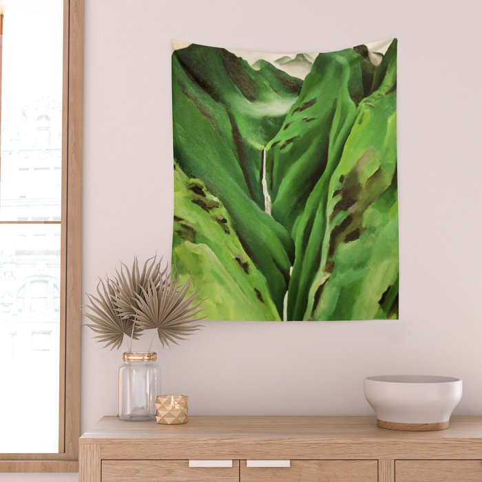 Georgia O'Keeffe Waterfall No. 3 Wall Tapestry Gallery Image 2