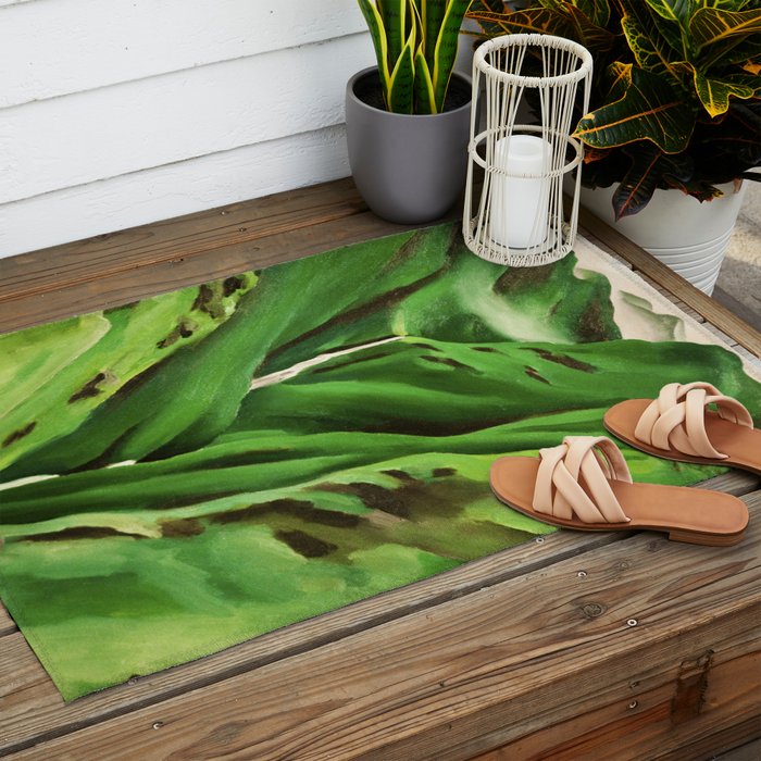 Georgia O'Keeffe Waterfall No. 3 Outdoor Rug Gallery Image 2