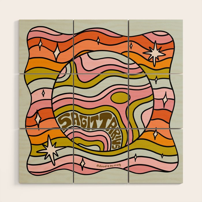 Sagittarius Planet Wood Wall Art Gallery Image 1
