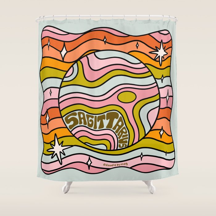 Sagittarius Planet Shower Curtain Gallery Image 1