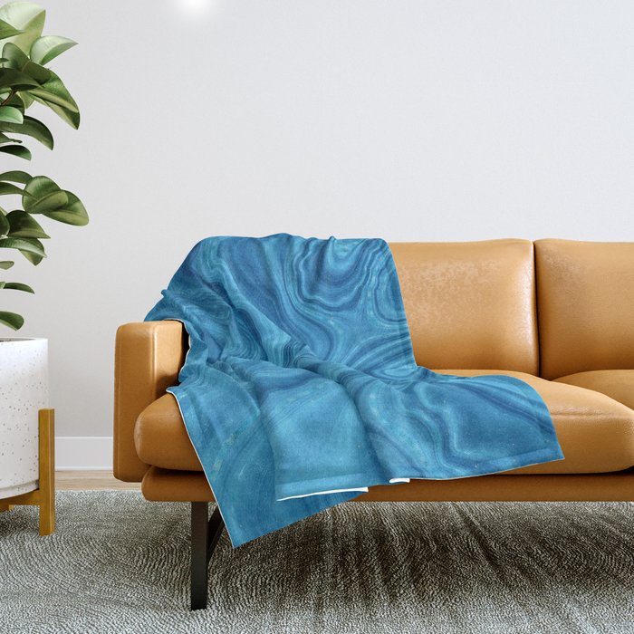 Blue Agate Texture 07 Throw Blanket Gallery Image 1