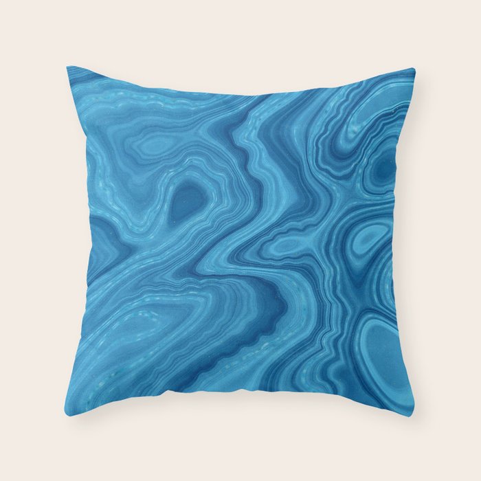 Blue Agate Texture 07 Throw Pillow Gallery Image 1
