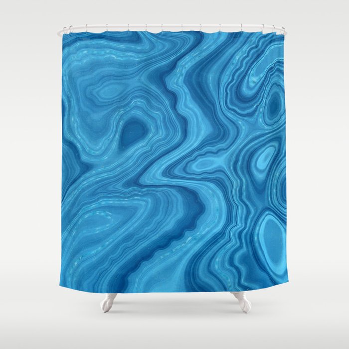 Blue Agate Texture 07 Shower Curtain Gallery Image 1
