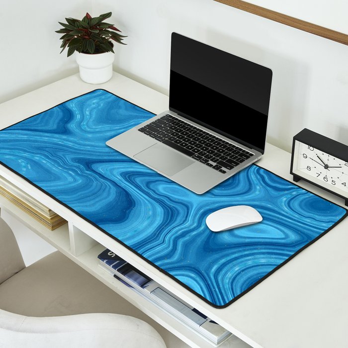 Blue Agate Texture 07 Desk Mat Gallery Image 2