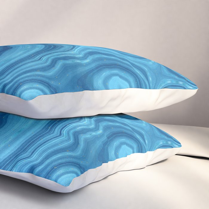 Blue Agate Texture 07 Pillow Sham Gallery Image 3