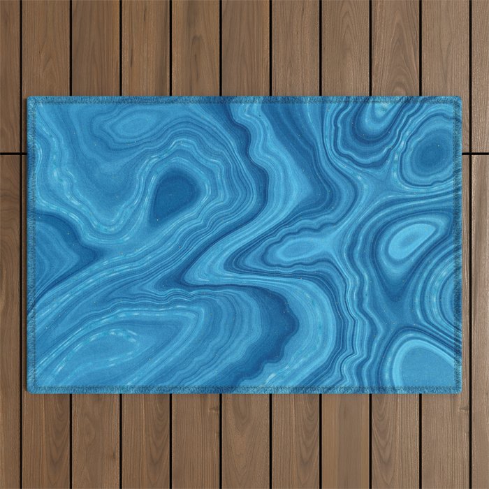 Blue Agate Texture 07 Outdoor Rug Gallery Image 1