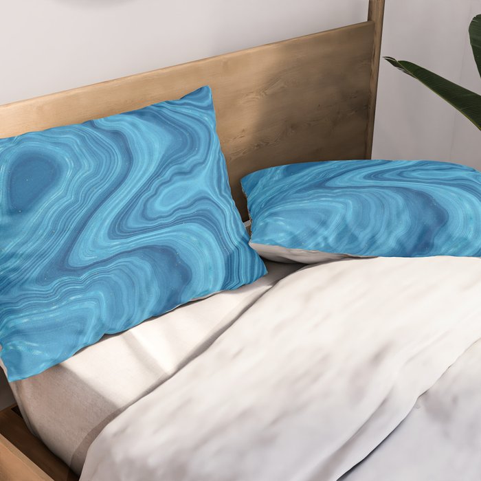 Blue Agate Texture 07 Pillow Sham Gallery Image 2