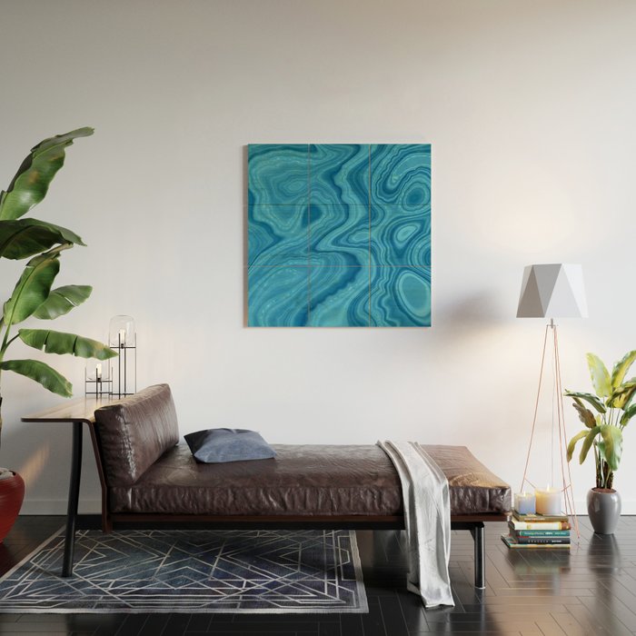 Blue Agate Texture 07 Wood Wall Art Gallery Image 2