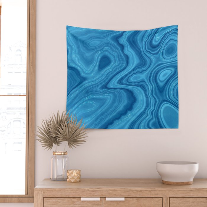 Blue Agate Texture 07 Wall Tapestry Gallery Image 2