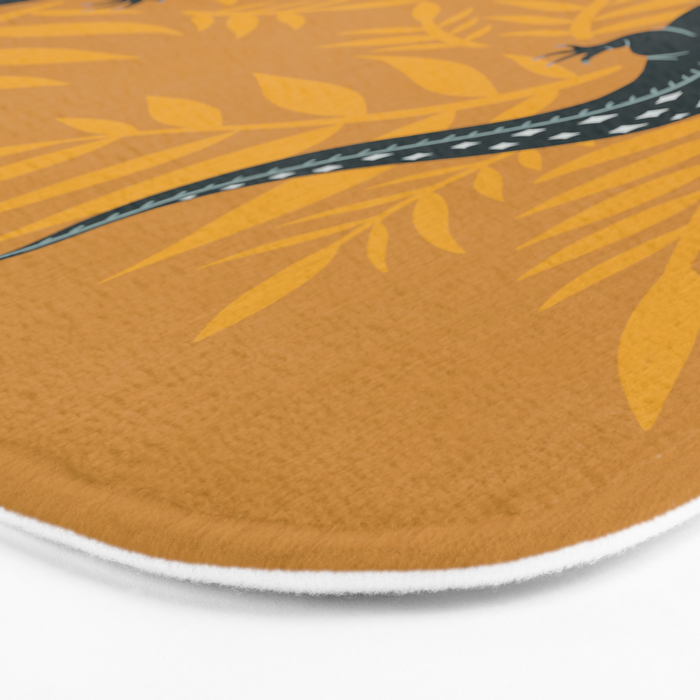 Crocodile - Teal & Ochre Bath Mat Gallery Image 3