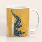 Crocodile - Teal & Ochre Coffee Mug Gallery Image 1