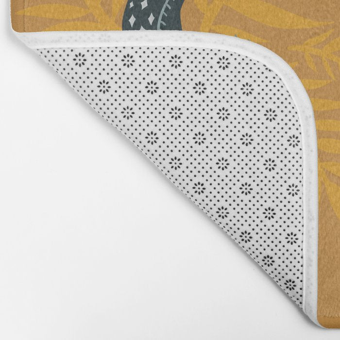 Crocodile - Teal & Ochre Bath Mat Gallery Image 2