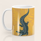 Crocodile - Teal & Ochre Coffee Mug Gallery Image 3