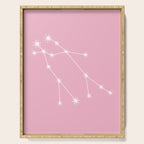 Gemini Zodiac Star Constellation Line Art Soft Pink Serving Tray Gallery Image 1