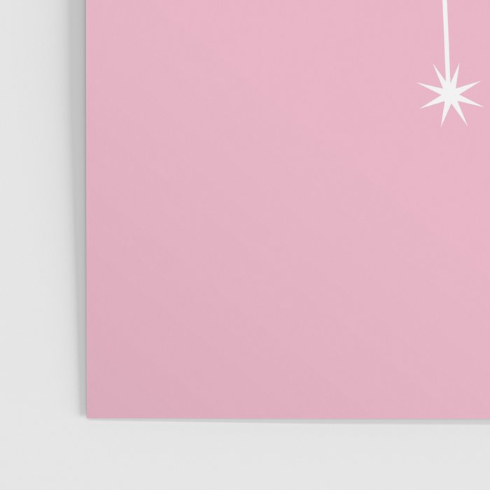 Gemini Zodiac Star Constellation Line Art Soft Pink Poster Gallery Image 3