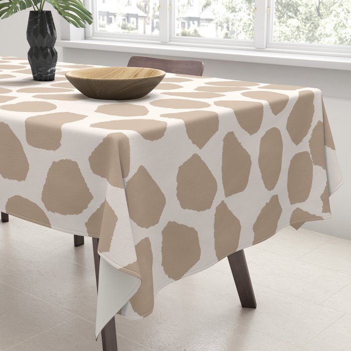 Ink Spot Pattern Buff Beige and Cream Tablecloth Gallery Image 3