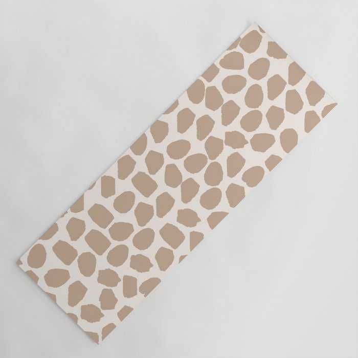 Ink Spot Pattern Buff Beige and Cream Yoga Mat Gallery Image 1
