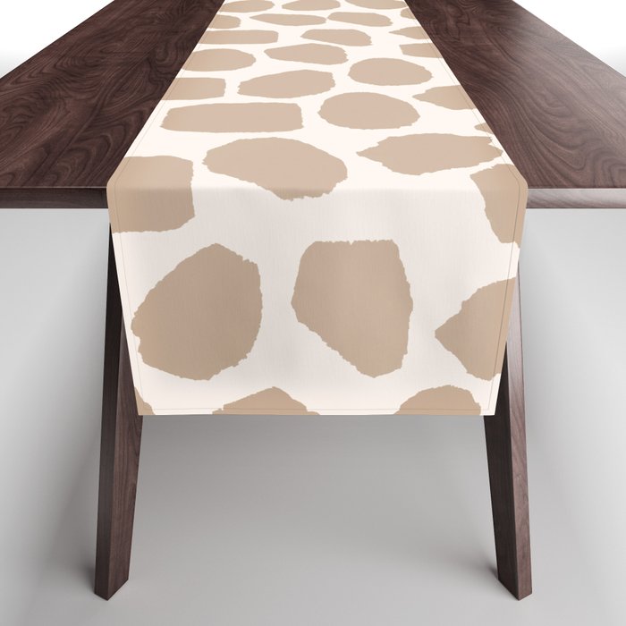 Ink Spot Pattern Buff Beige and Cream Table Runner Gallery Image 1