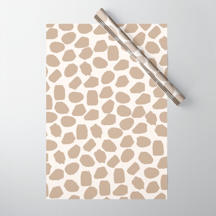 Ink Spot Pattern Buff Beige and Cream Wrapping Paper Gallery Image 1