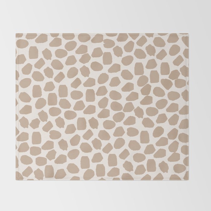 Ink Spot Pattern Buff Beige and Cream Throw Blanket Gallery Image 2