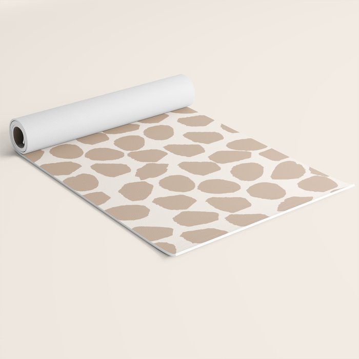 Ink Spot Pattern Buff Beige and Cream Yoga Mat Gallery Image 2
