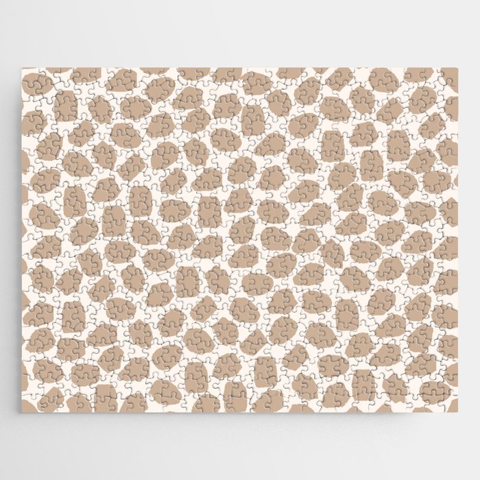 Ink Spot Pattern Buff Beige and Cream Jigsaw Puzzle Gallery Image 1