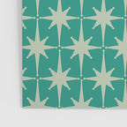 Midcentury Modern Atomic Starburst Pattern in Retro Turquoise and Celadon Poster Gallery Image 3