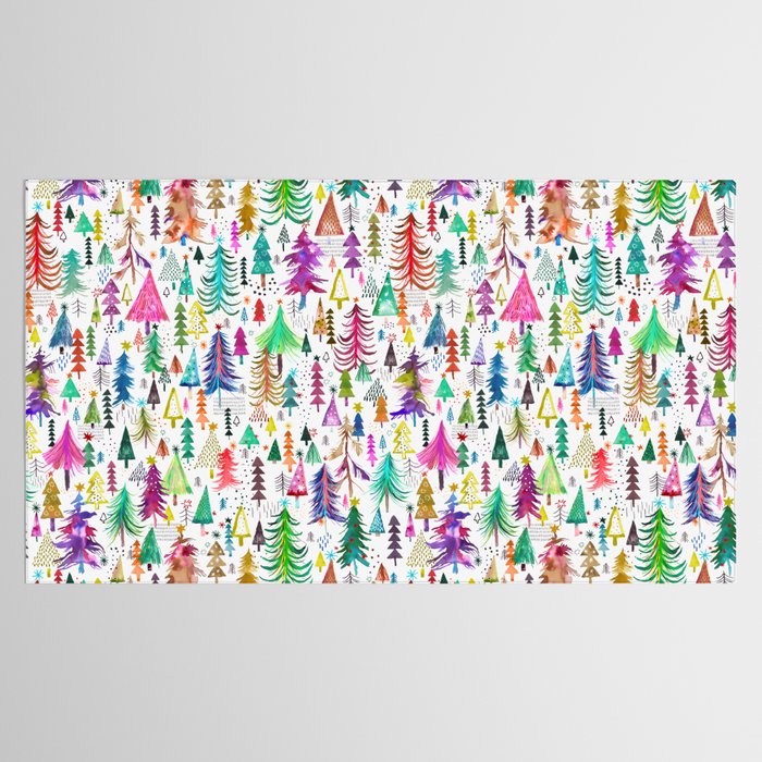 Colorful Christmas Trees Tablecloth Gallery Image 2
