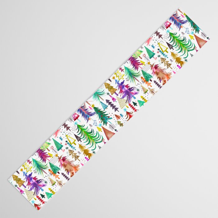 Colorful Christmas Trees Table Runner Gallery Image 3