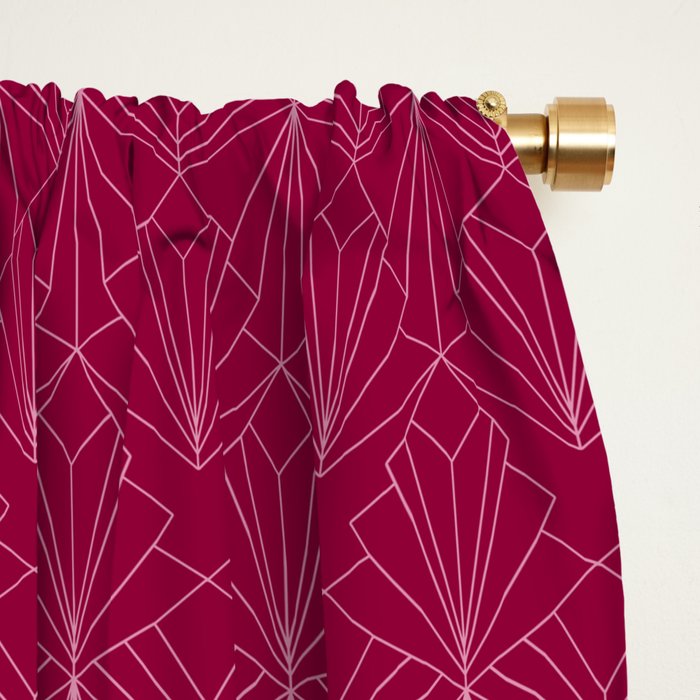 Art Deco in Raspberry Pink Window Curtain Gallery Image 2