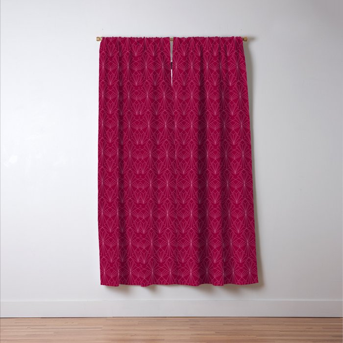 Art Deco in Raspberry Pink Window Curtain Gallery Image 3