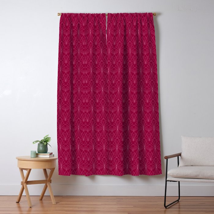 Art Deco in Raspberry Pink Window Curtain