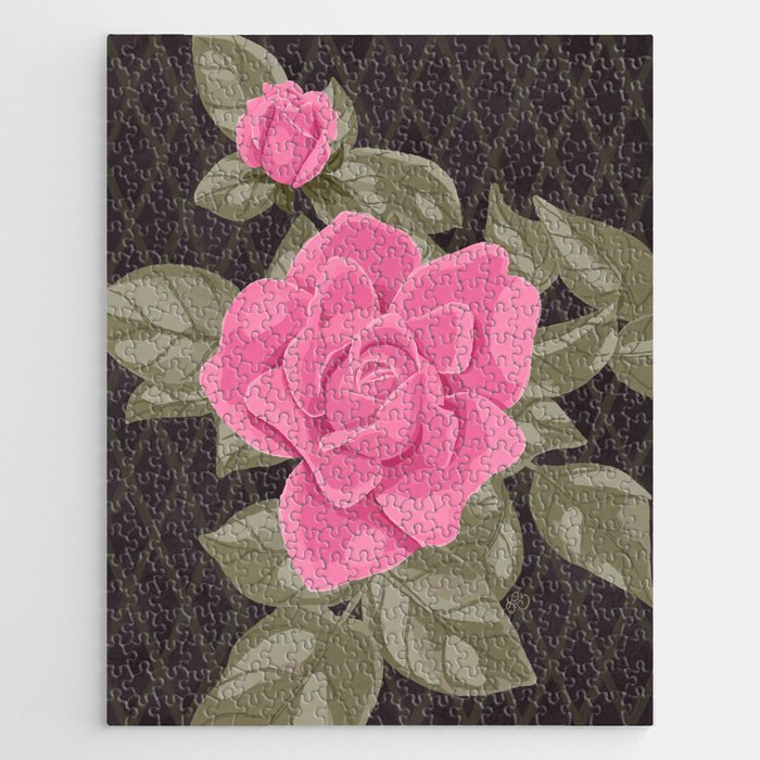 Gouache Botanical Rose Painting Jigsaw Puzzle Gallery Image 1