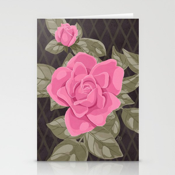 Gouache Botanical Rose Painting Stationery Card Gallery Image 2