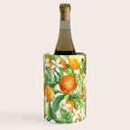 Festive, Oranges, Floral Prints, Orange and Green, Watercolor Wine Chiller Gallery Image 1