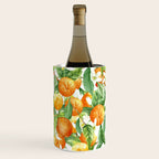 Festive, Oranges, Floral Prints, Orange and Green, Watercolor Wine Chiller Gallery Image 2