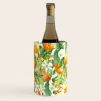 Festive, Oranges, Floral Prints, Orange and Green, Watercolor Wine Chiller Gallery Image 3