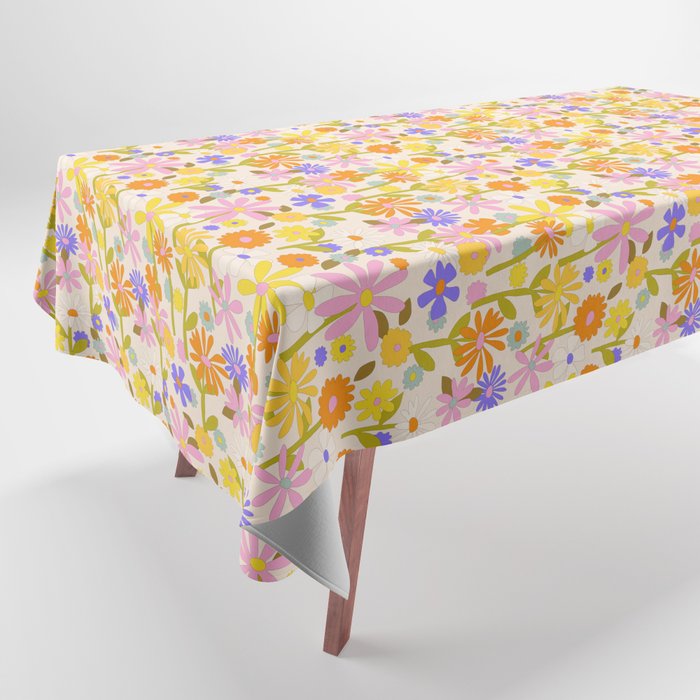 Flower Power Light Tablecloth Gallery Image 1
