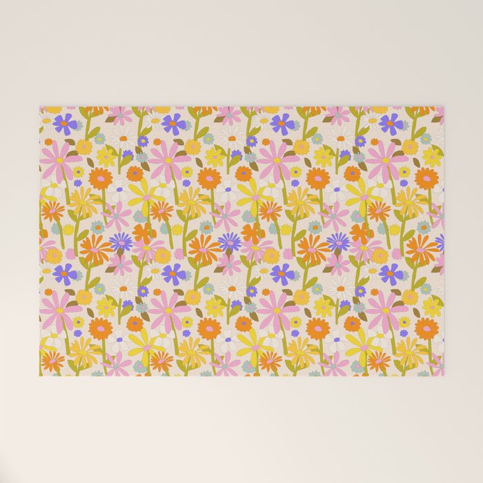 Flower Power Light Welcome Mat Gallery Image 1