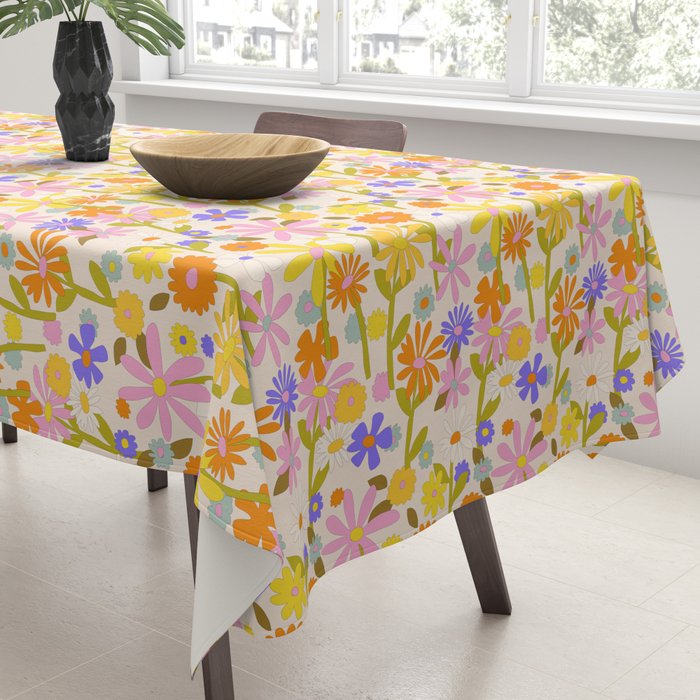 Flower Power Light Tablecloth Gallery Image 3