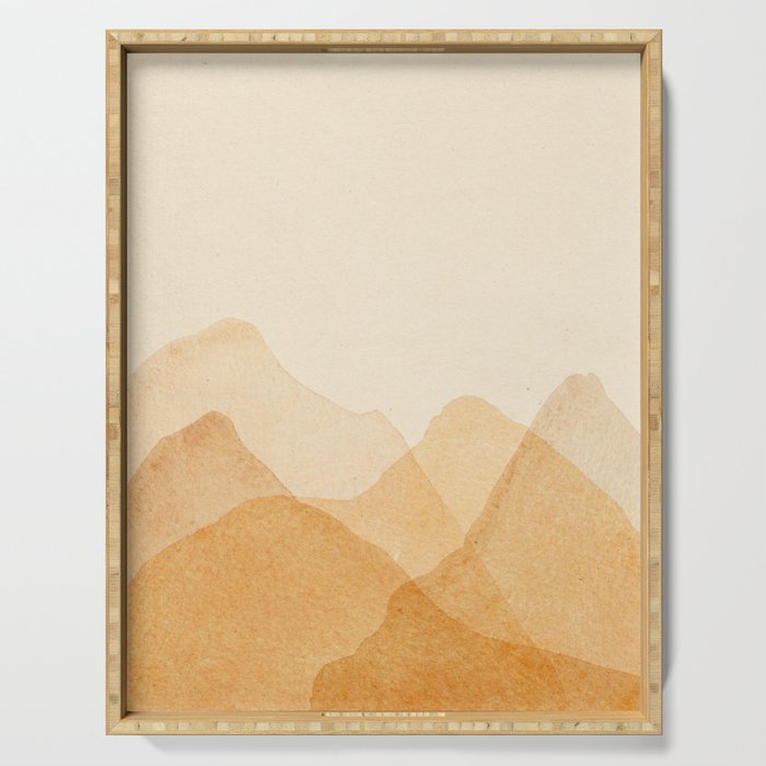 Abstract terracotta mountains Serving Tray Gallery Image 1