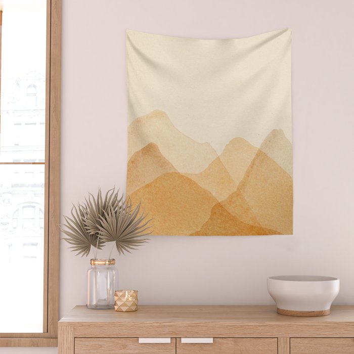 Abstract terracotta mountains Wall Tapestry Gallery Image 2