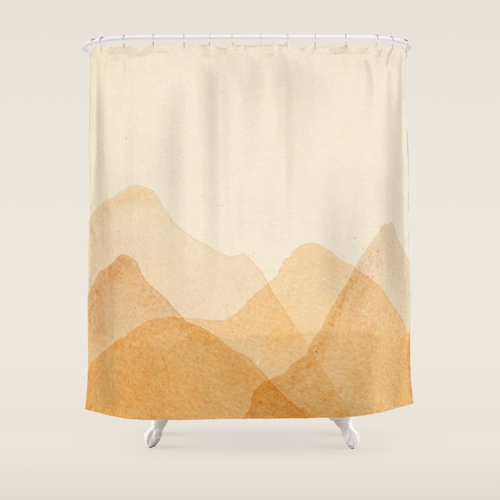 Abstract terracotta mountains Shower Curtain Gallery Image 1