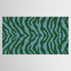 Zebra Wild Animal Print Green and Blue Tablecloth Gallery Image 2