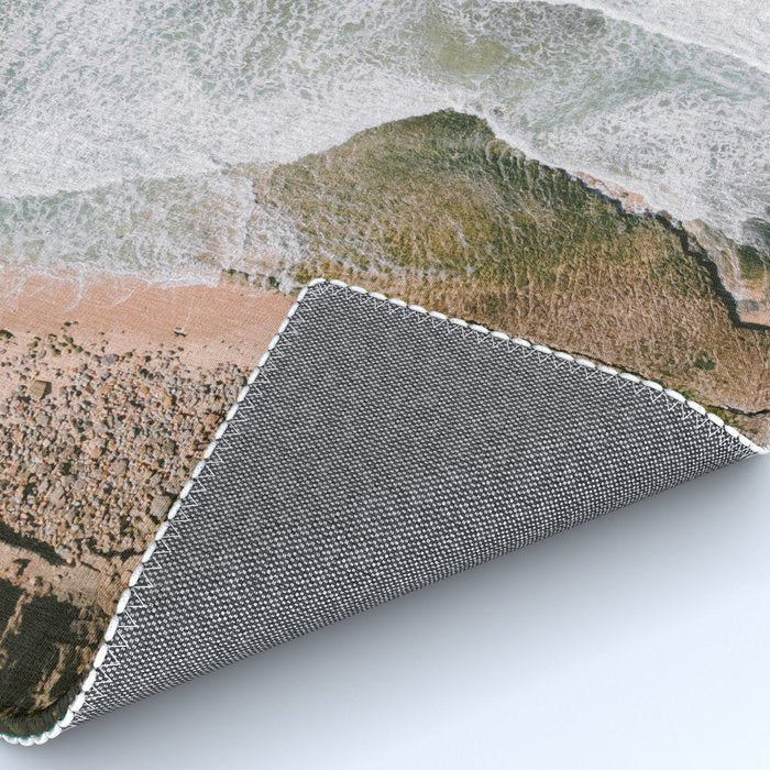 Waves of the ocean | Ericeira fine art travel photography | sea drone wall art Rug Gallery Image 4