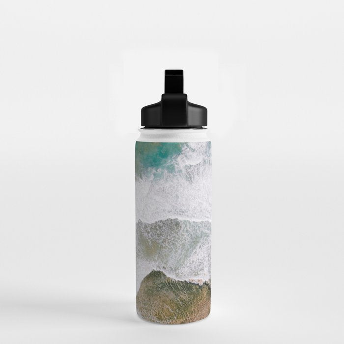 Waves of the ocean | Ericeira fine art travel photography | sea drone wall art Water Bottle Gallery Image 2