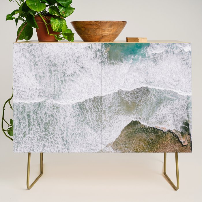 Waves of the ocean | Ericeira fine art travel photography | sea drone wall art Credenza Gallery Image 1