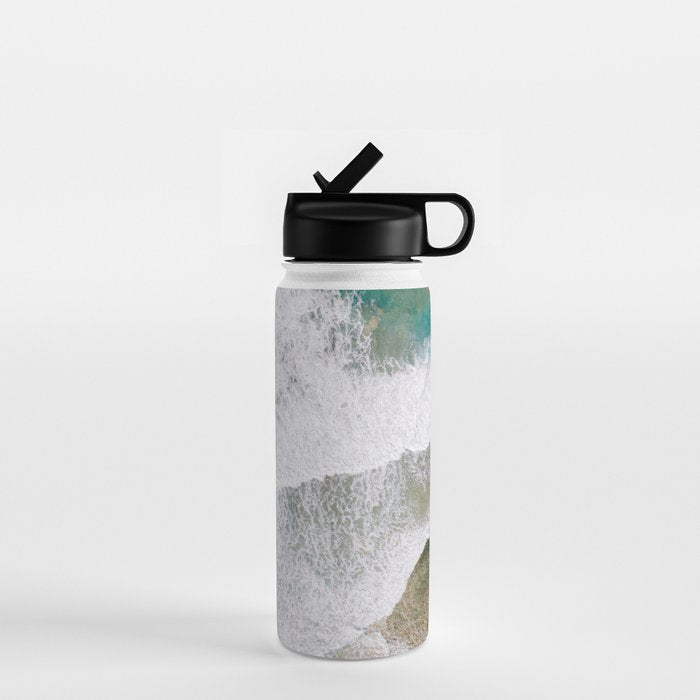 Waves of the ocean | Ericeira fine art travel photography | sea drone wall art Water Bottle Gallery Image 1