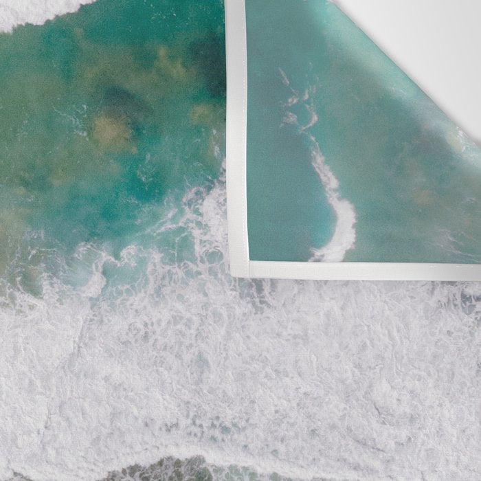 Waves of the ocean | Ericeira fine art travel photography | sea drone wall art Wall Tapestry Gallery Image 3