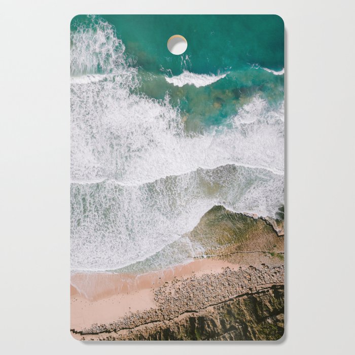 Waves of the ocean | Ericeira fine art travel photography | sea drone wall art Cutting Board Gallery Image 1